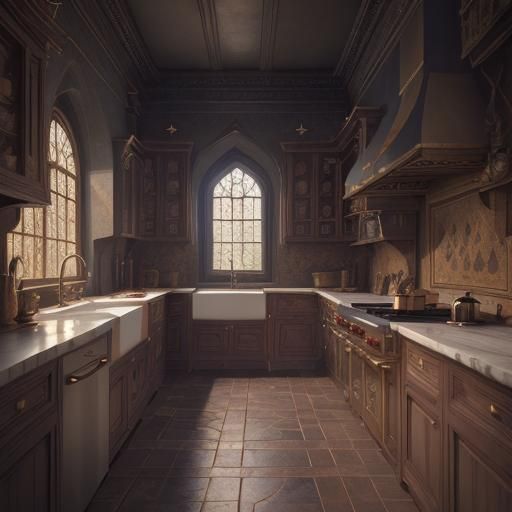 Fantastical Royal Kitchen in Detailed Matte Painting