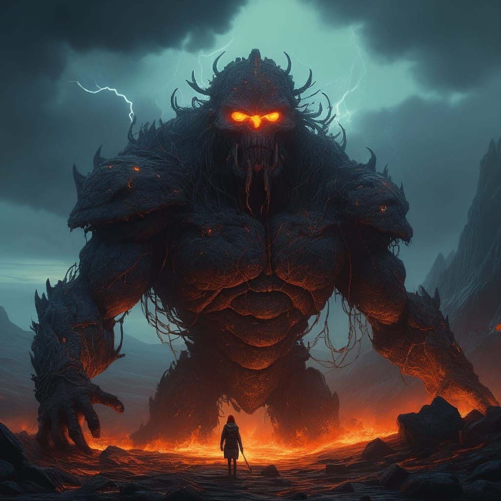 Volcanic Warrior Unleashes Elemental Fury