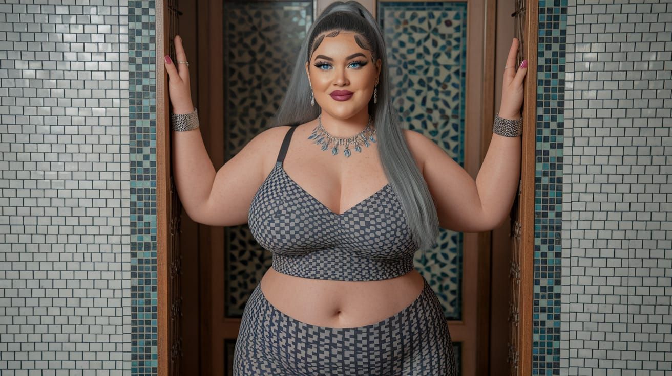 Stunningly Beautiful Female in Ultra-Realistic Mosaic Art