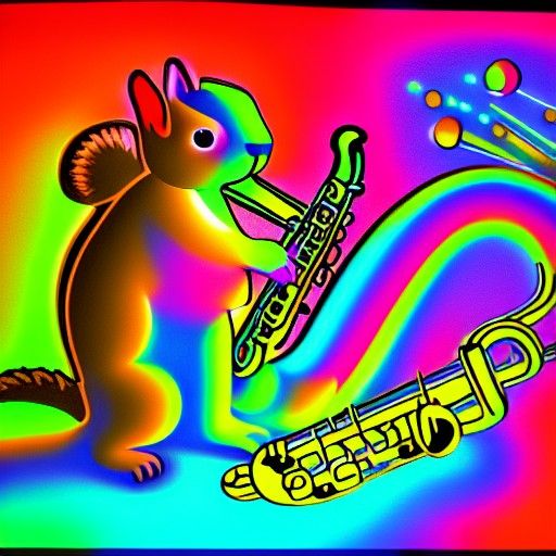 Squirrels playing saxophone
