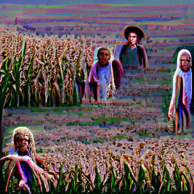 Corn Stalks in Field