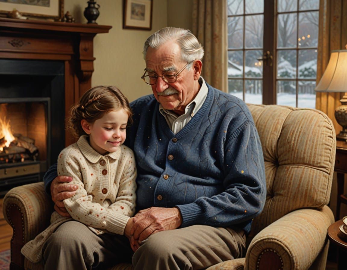 Cozy Family Hug in Warm Golden Light