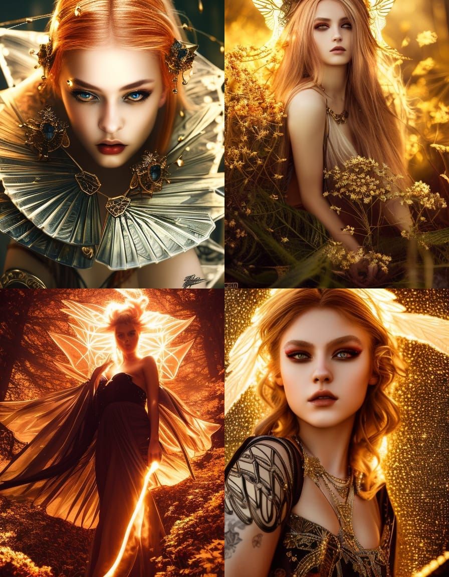 Mysterious Forest Beauty with Spiderwebs, Luminism Style