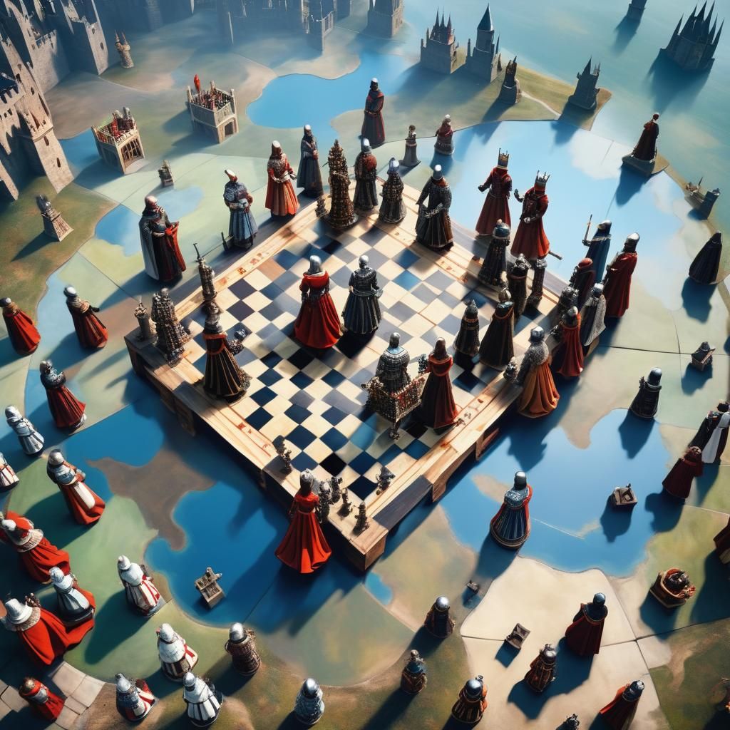 The human chess in medieval world