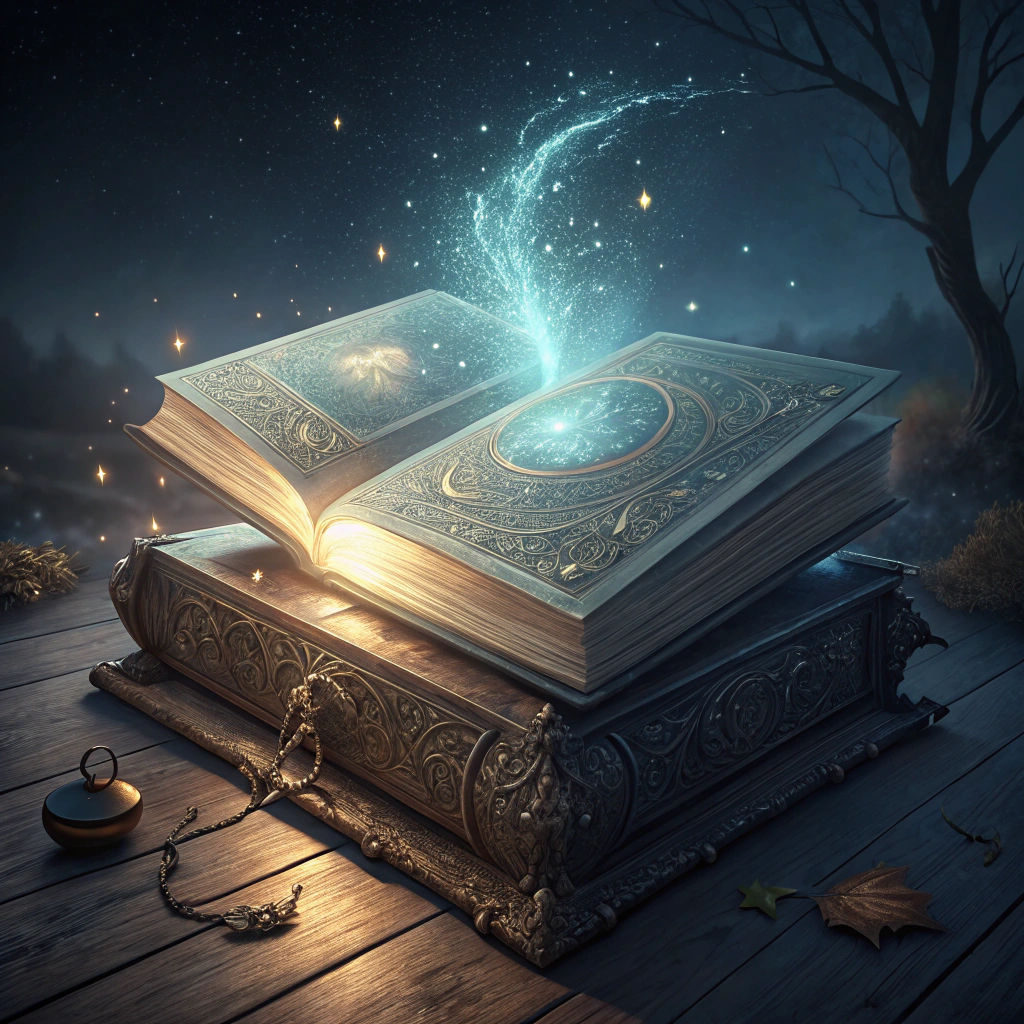 Ethereal Book Aglow in Mystical Realm