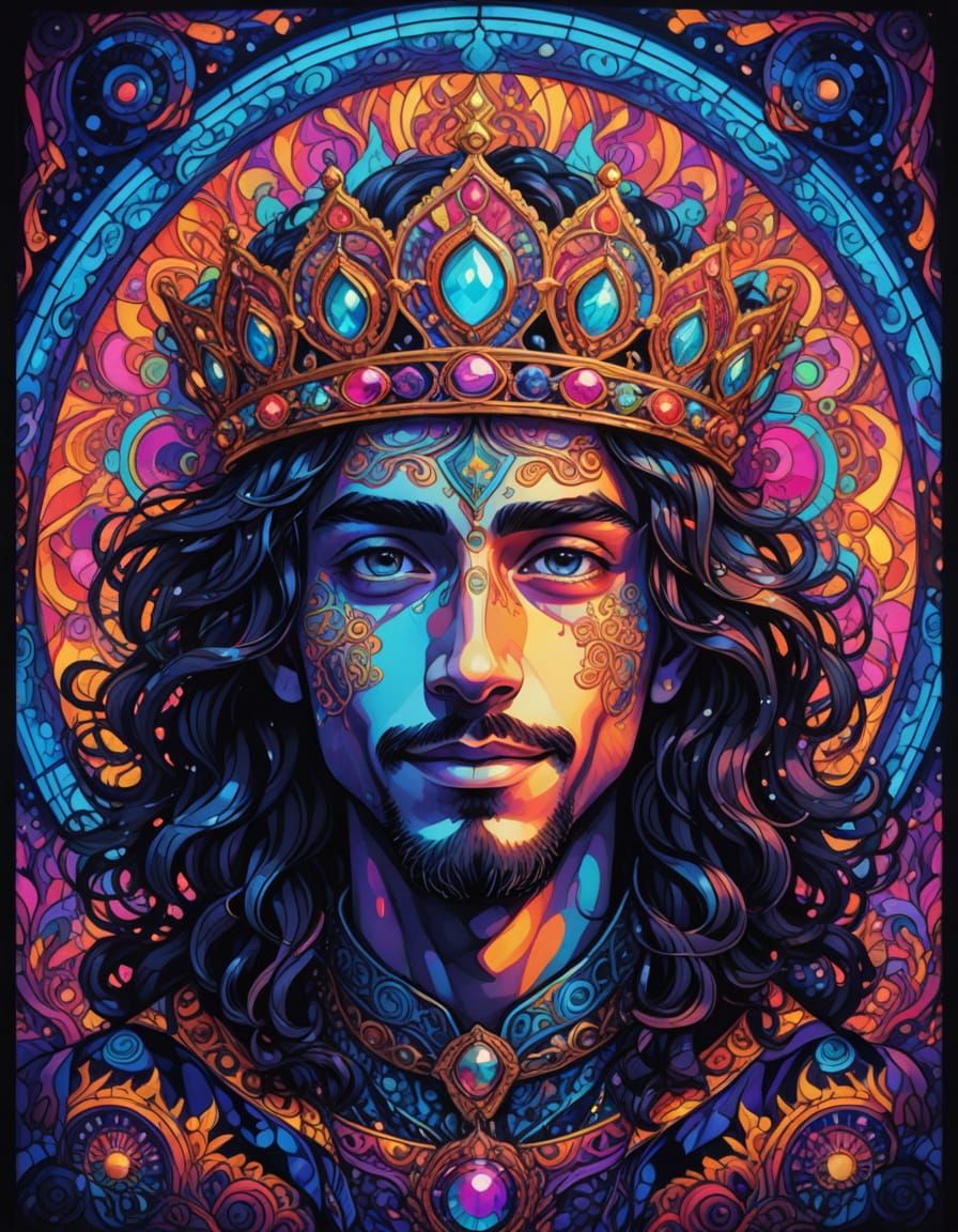 Psychedelic Manga Portrait of a Handsome Prince