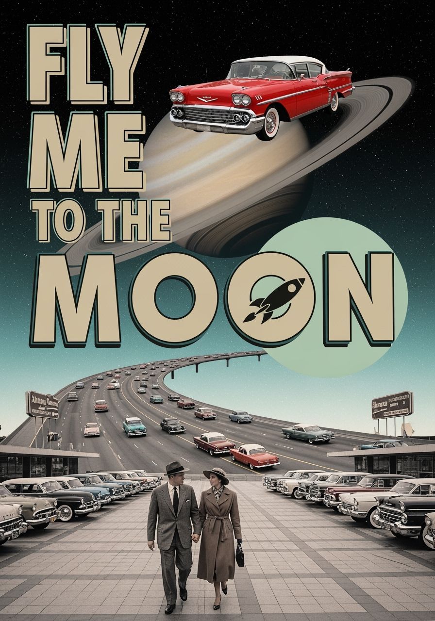 Retro-Futuristic Collage: Fly Me to the Moon