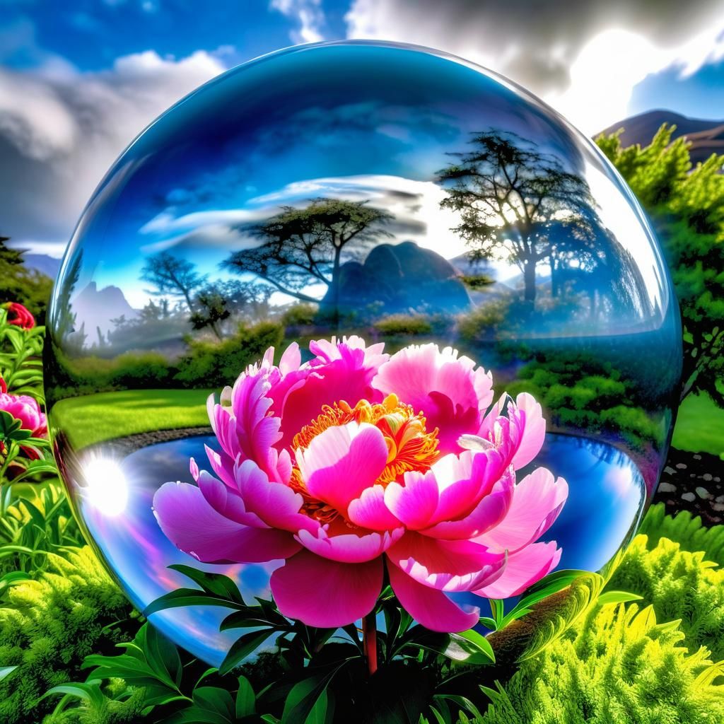 Colossal Ammolite Megalith Cloudscape in Psychedelic Art