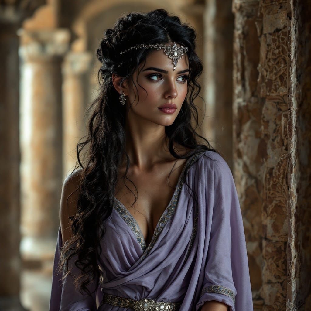 Etruscan Goddess Nurtia in Ancient Temple