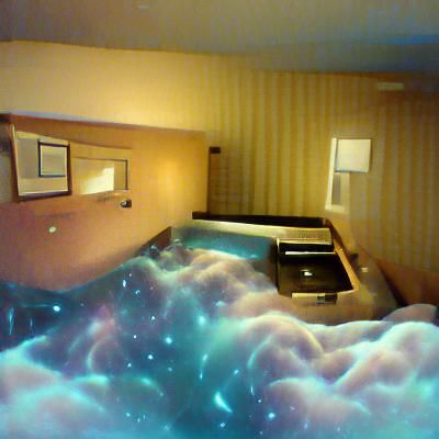 Minimalist Hotel Room at Night