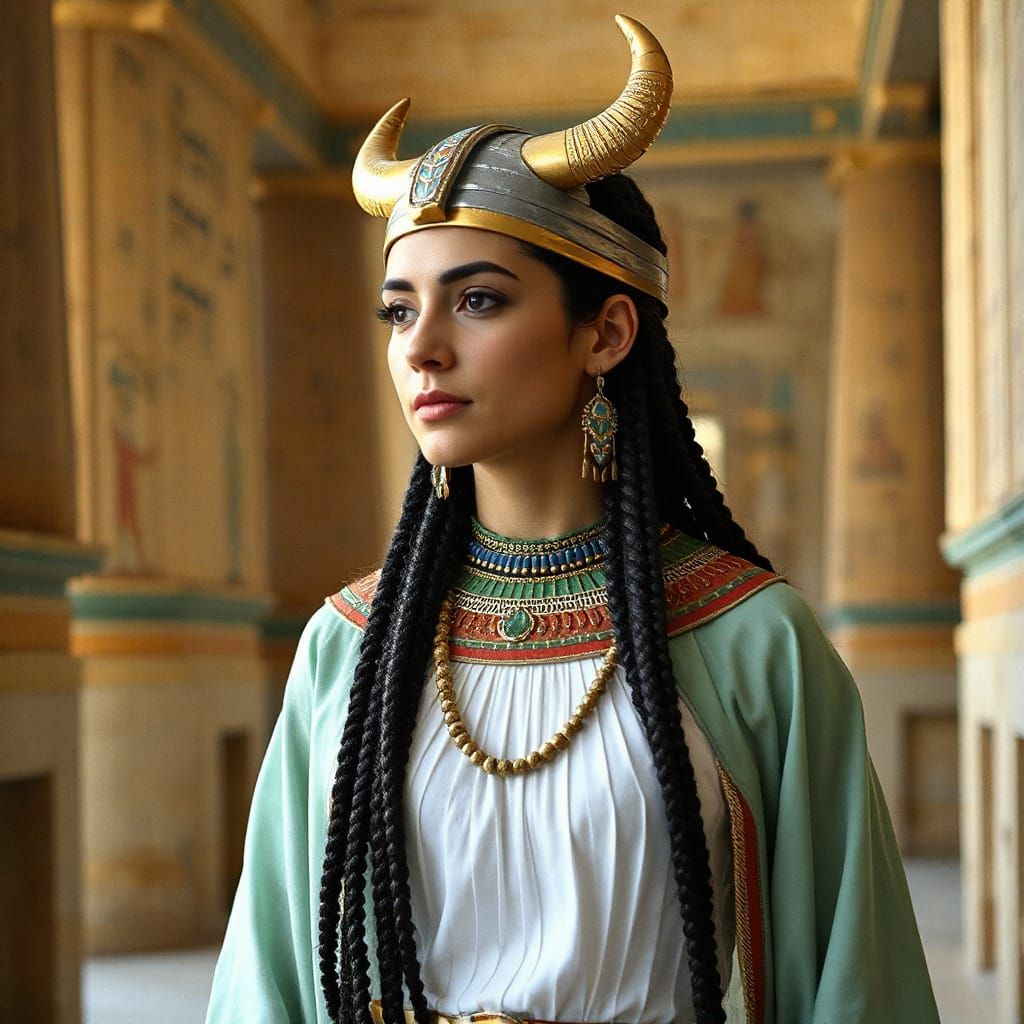 Sekhat-Hor Goddess in Ancient Egyptian Temple Splendor