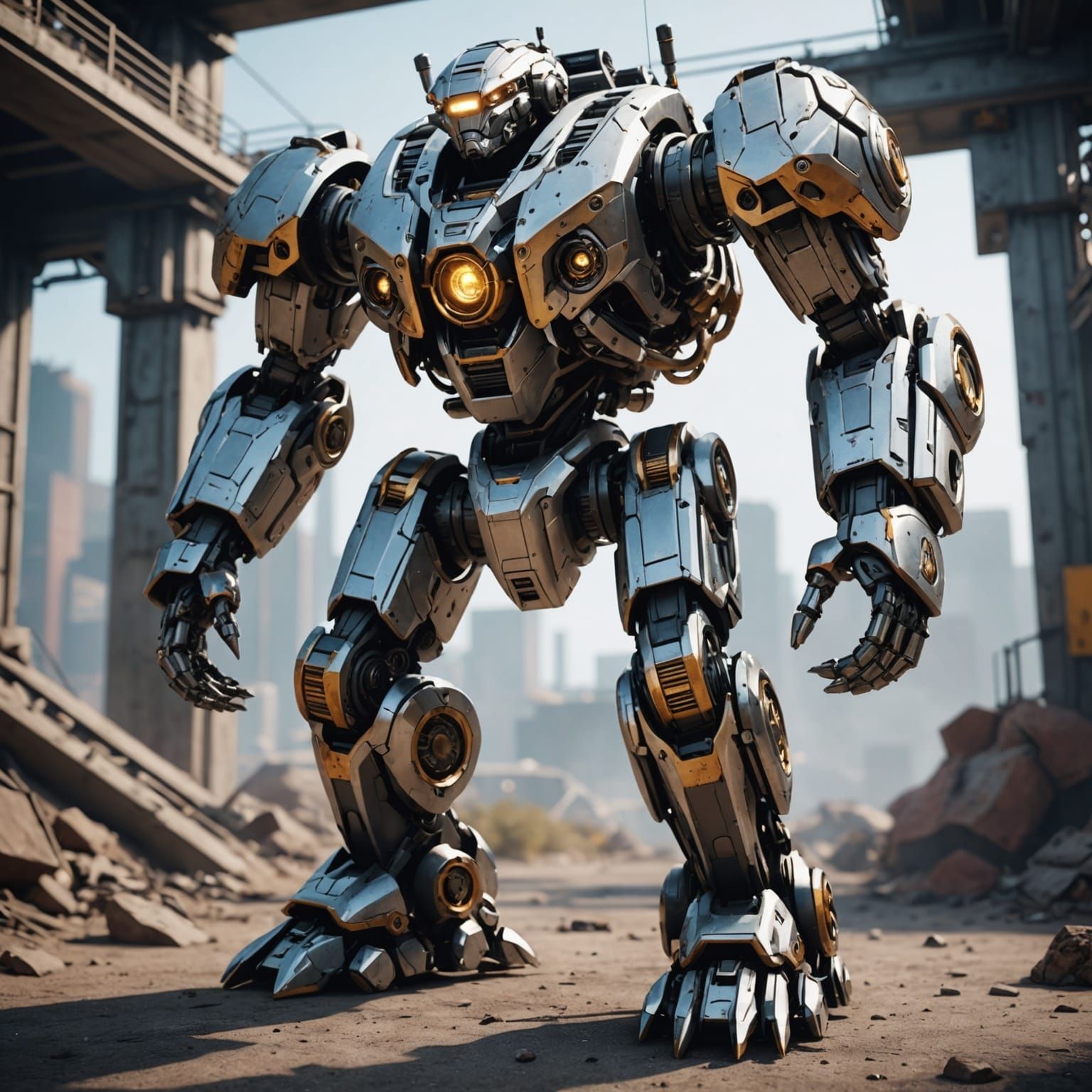 Futuristic Robot Monster in Sci-Fi Cinematic Style