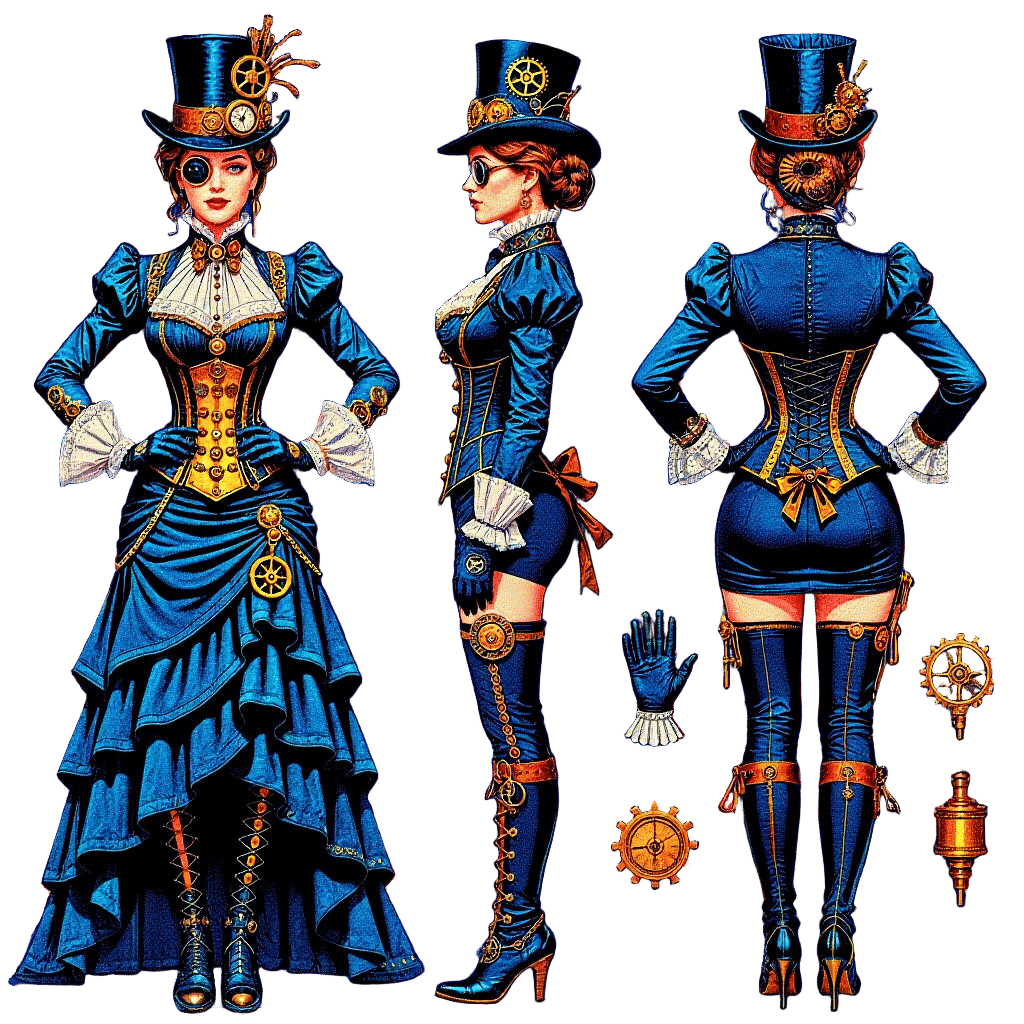 Steampunk Aristocrat Woman with Clockwork Details