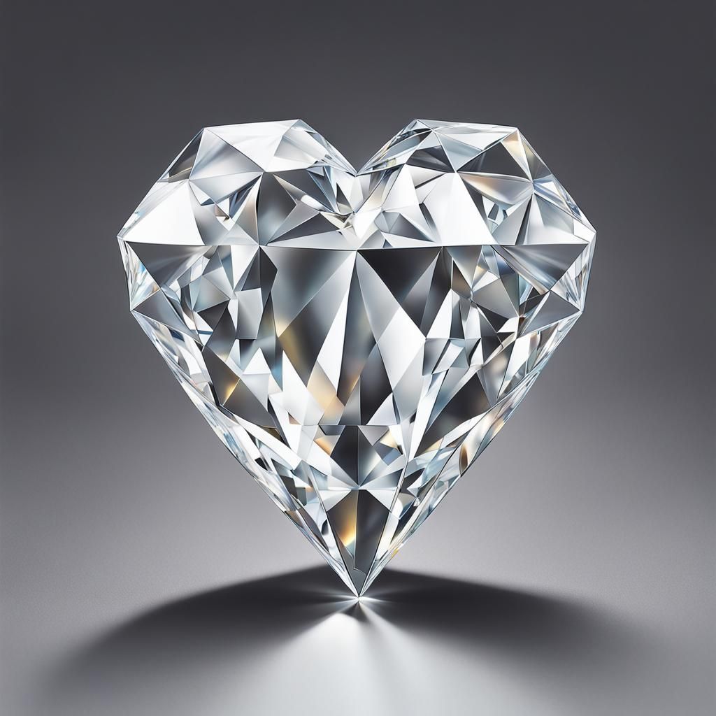 Diamond Heart: Strength and Vulnerability in Digital Art