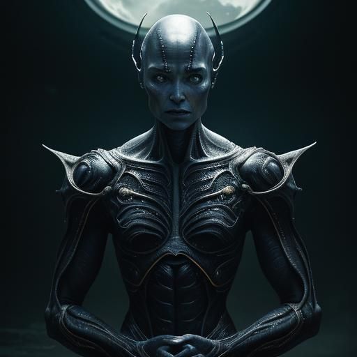 Claire Forlani with Alien Bodypaint in Spaceship