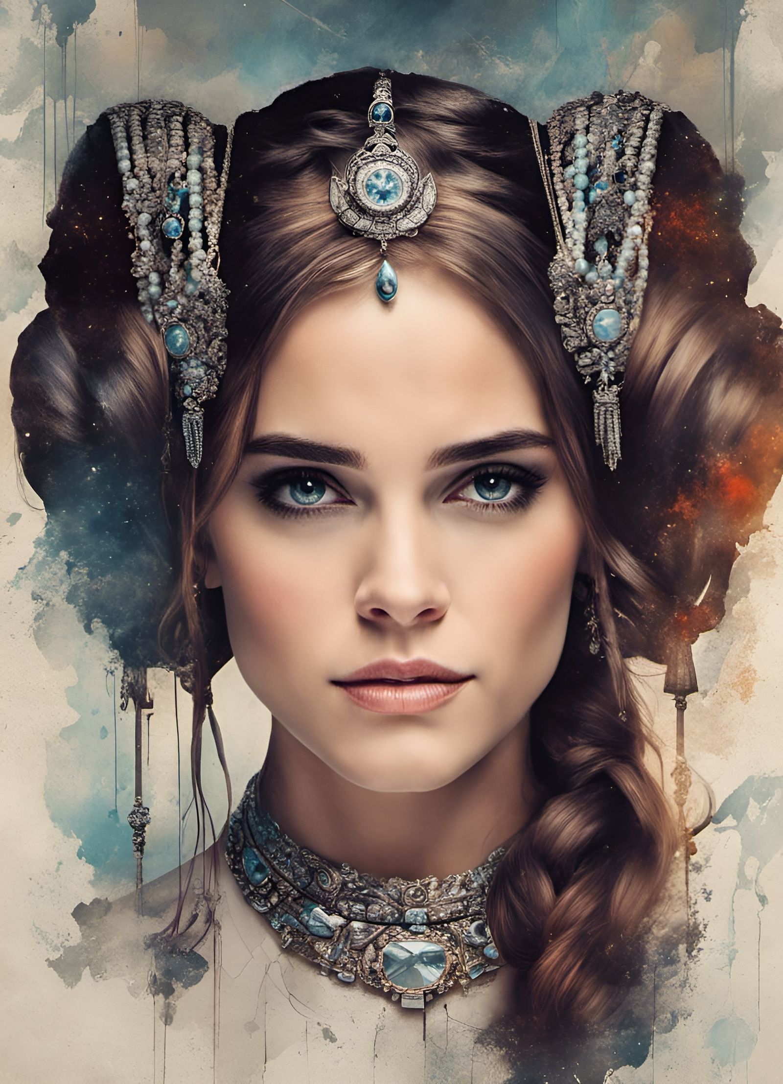 Princess Leia Goddess Portrait in Digital Art Style