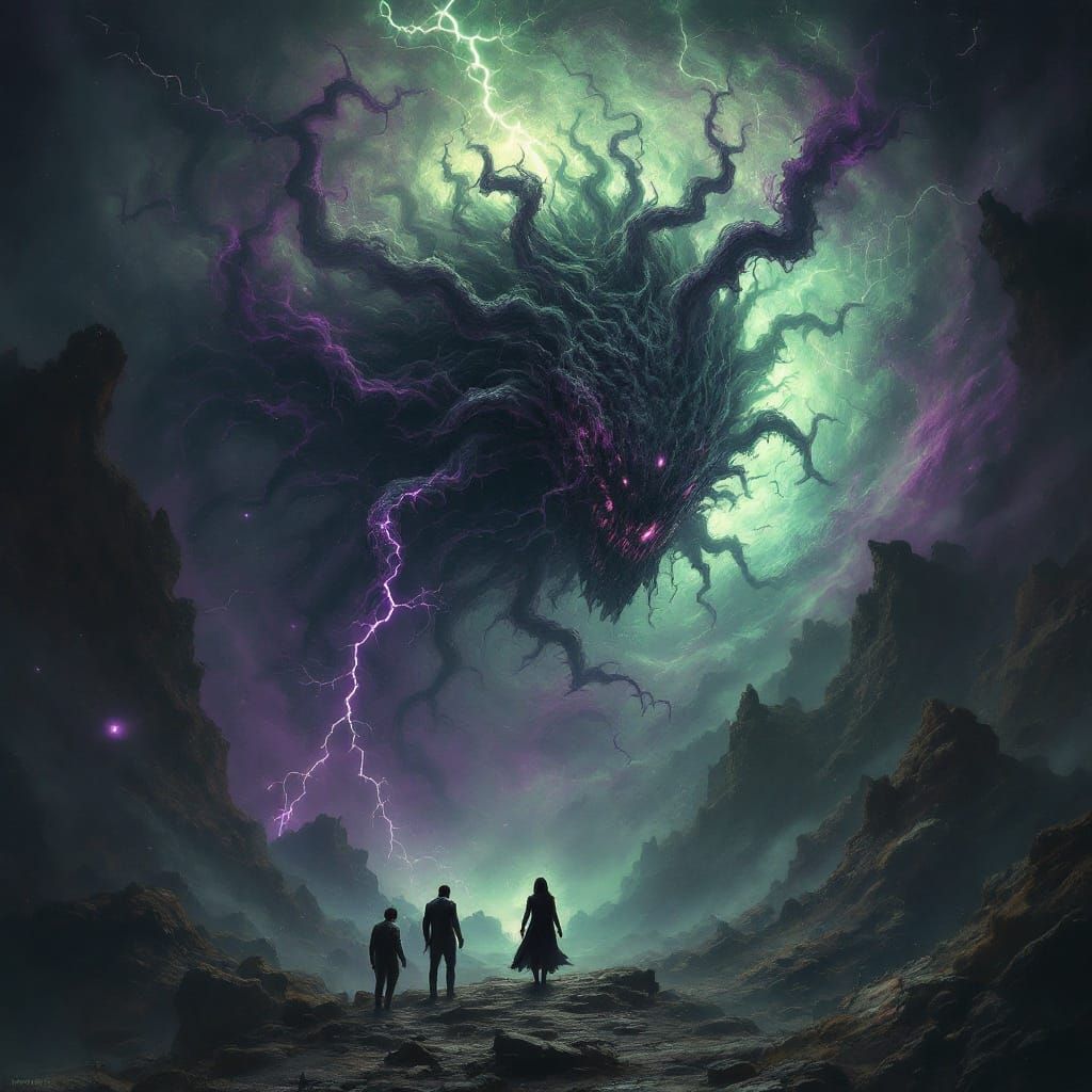 Eldritch Horror Entity Swirling in Cosmic Vortex