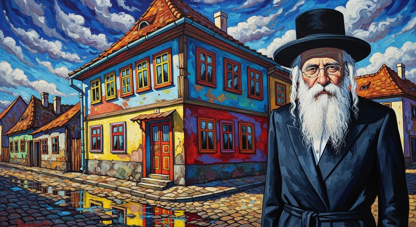 Rabbi Yeshaya's House: A Comic Book Oil Painting