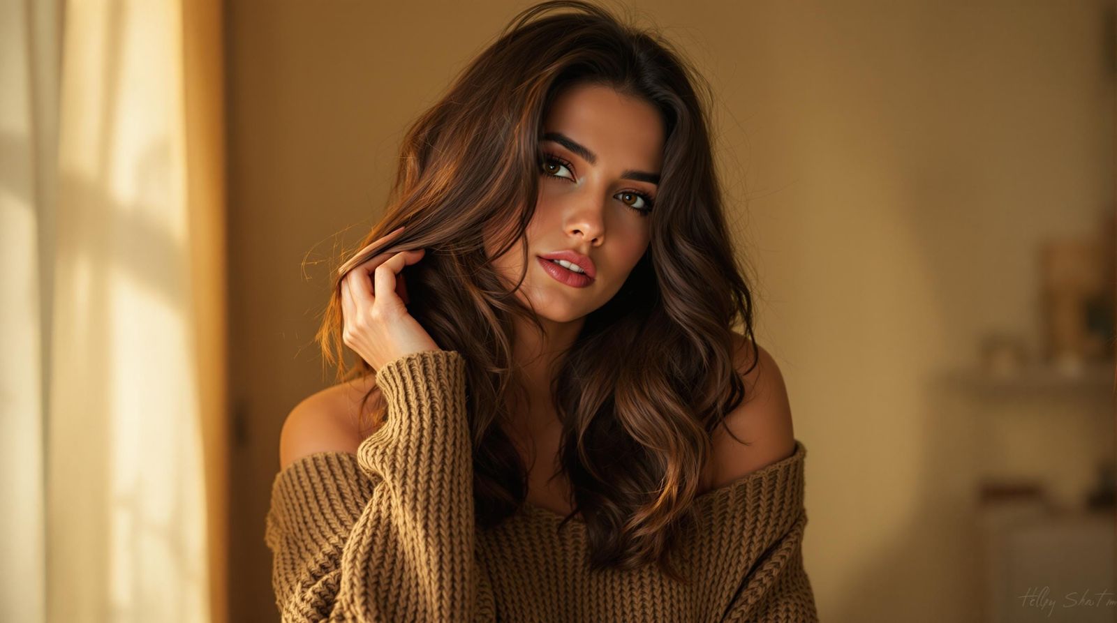 Cozy Portrait of a Woman in Warm Lighting