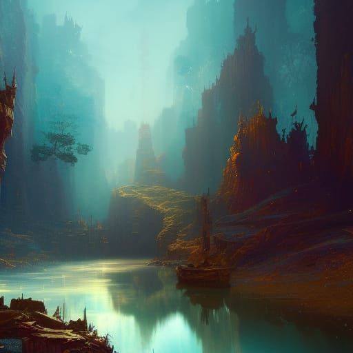 Brave Knight's Flight: Cinematic Digital Matte Painting