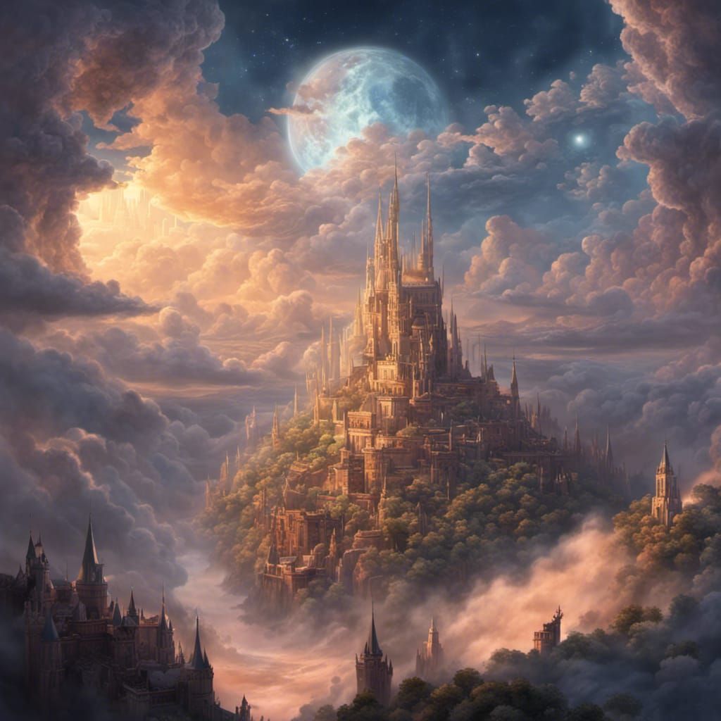 Outer world city high on hill.