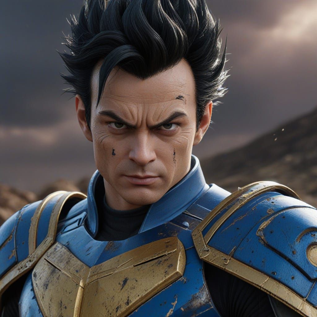 Saiyan Warrior Stands Tall in Ruins