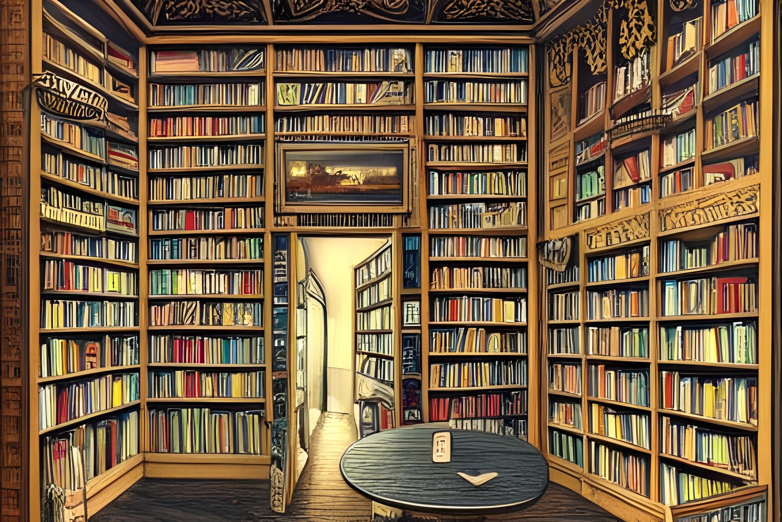 Charming Bookstore Illustration in Detailed Style