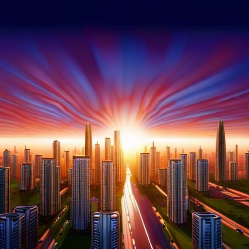 futuristic utopian city