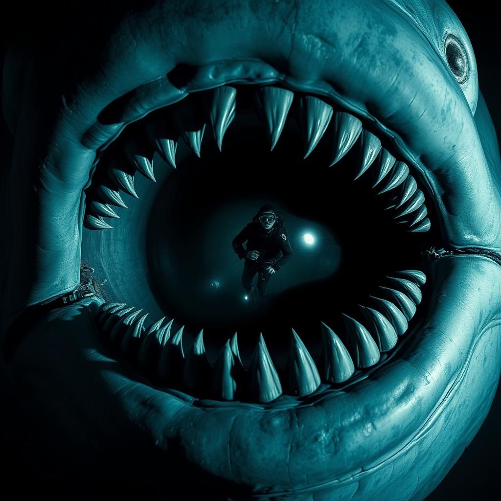 Colossal Bloop Cryptid Eye Reflecting Diver's Terror