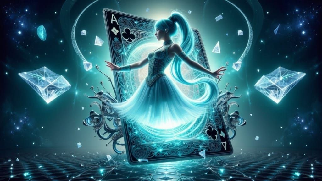 Miku's Dreamy Portal Emergence in Ethereal Style