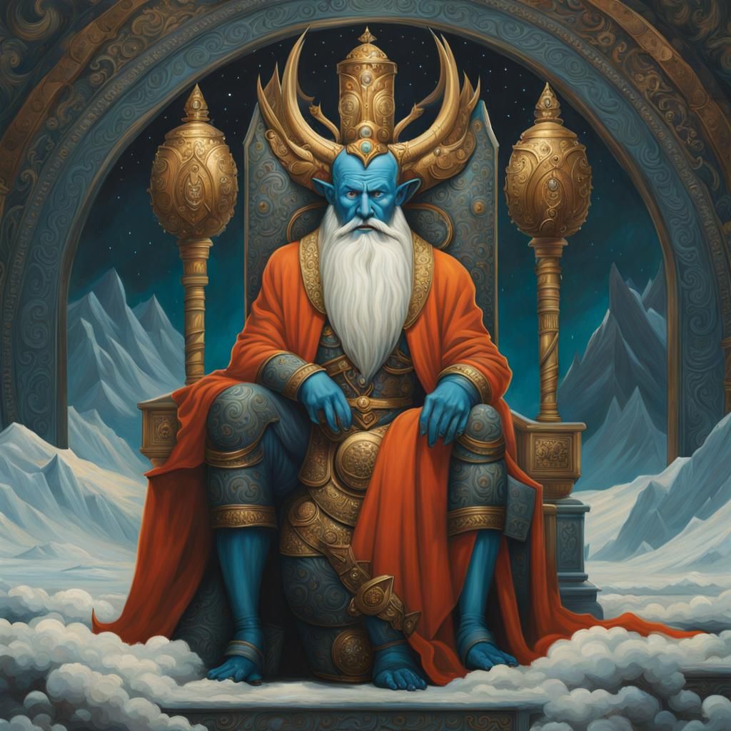 Jotun's Journey to Niflheim: Detailed Matte Art