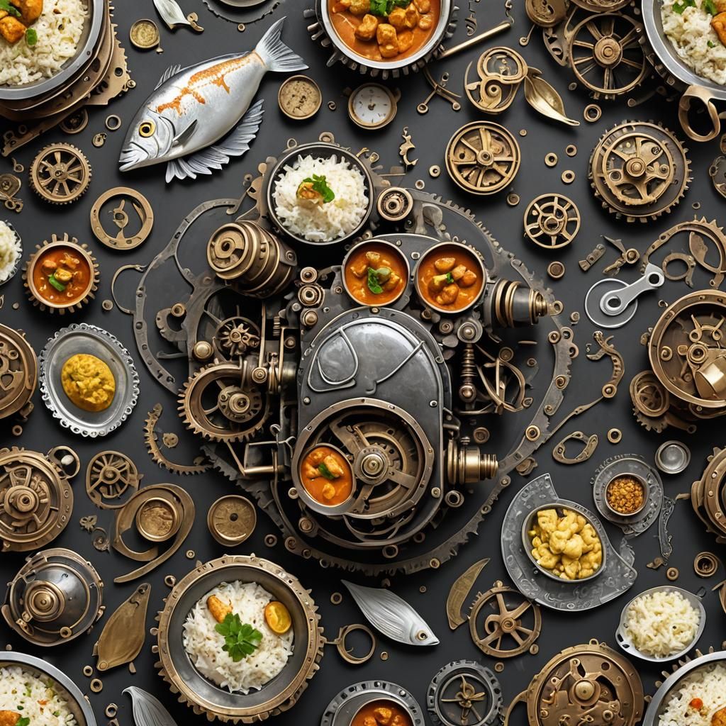 Steampunk Fish Curry and Basmati Rice