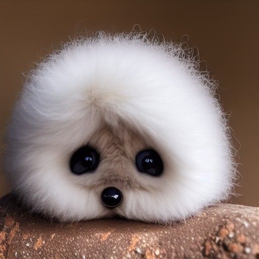 Adorable Fluffy Creature with Big Eyes and Sweet Smile