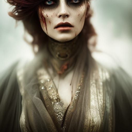 Ethereal Undead Siren in Grotesque Photorealistic Detail