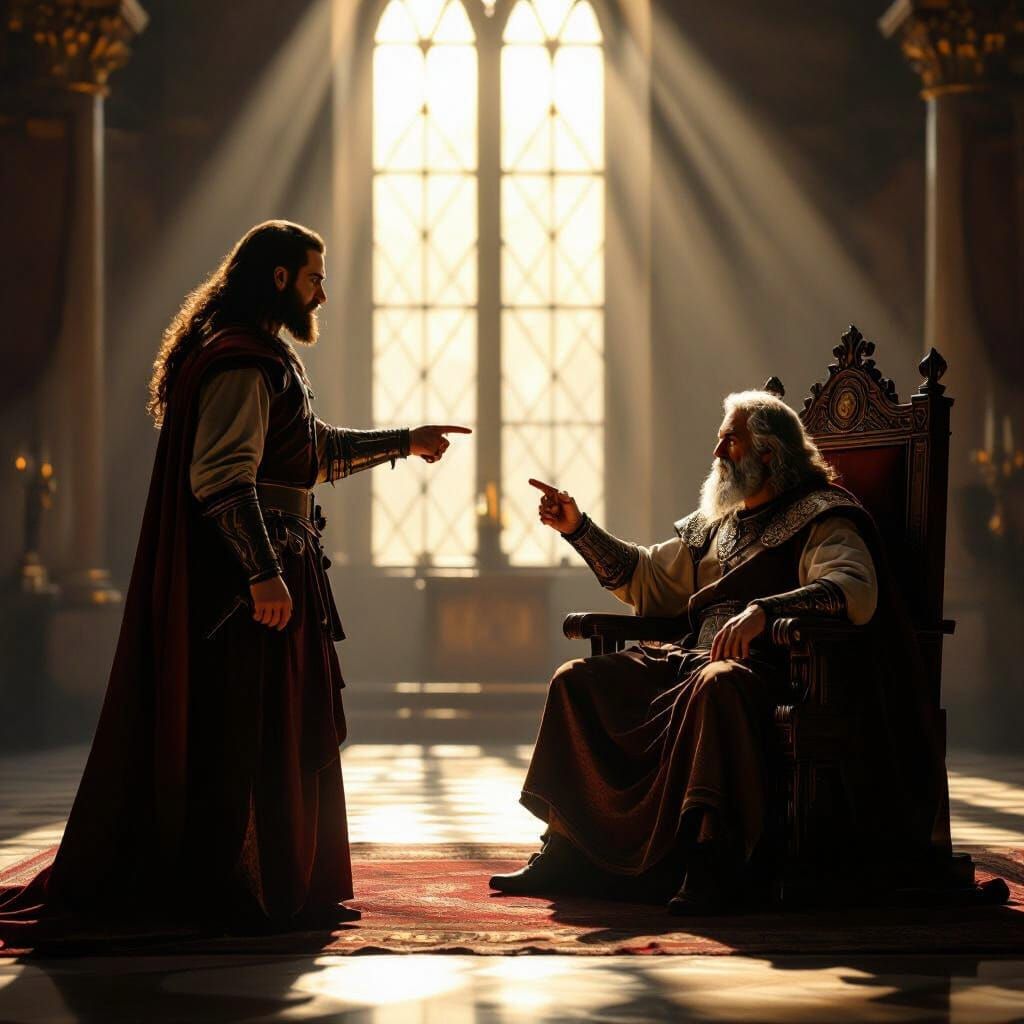 Absalom Rebels Against King David Photorealistic