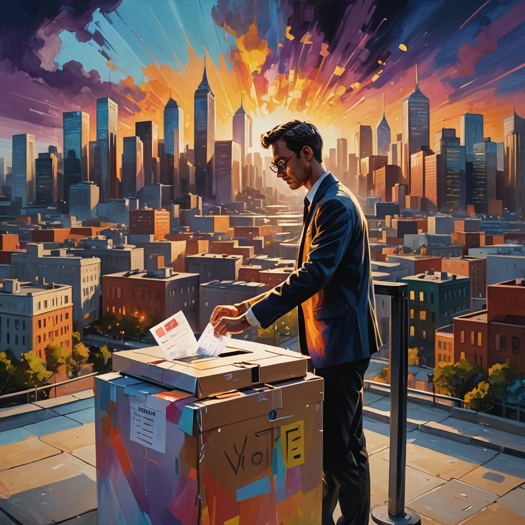 Hopeful Ballot Cast in Triadic Colors