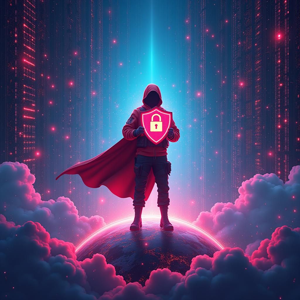 Vibrant Internet Safety Poster in Fantasy Style