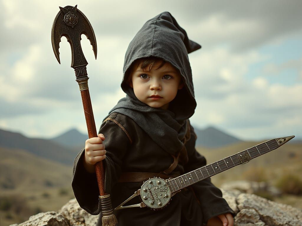 Epic Metal Hobbit Portrait in Heavy Metal Style