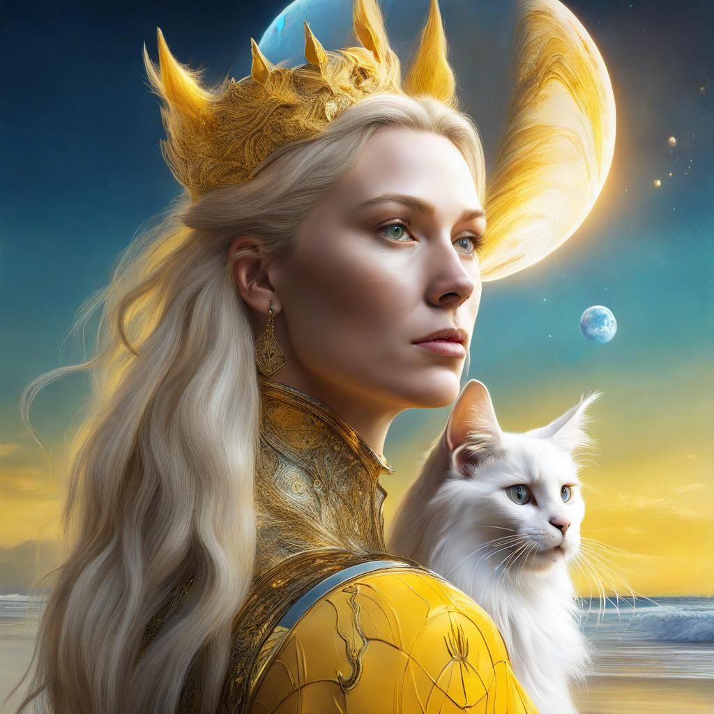 Nordic Queen with Maine Coon and Venus