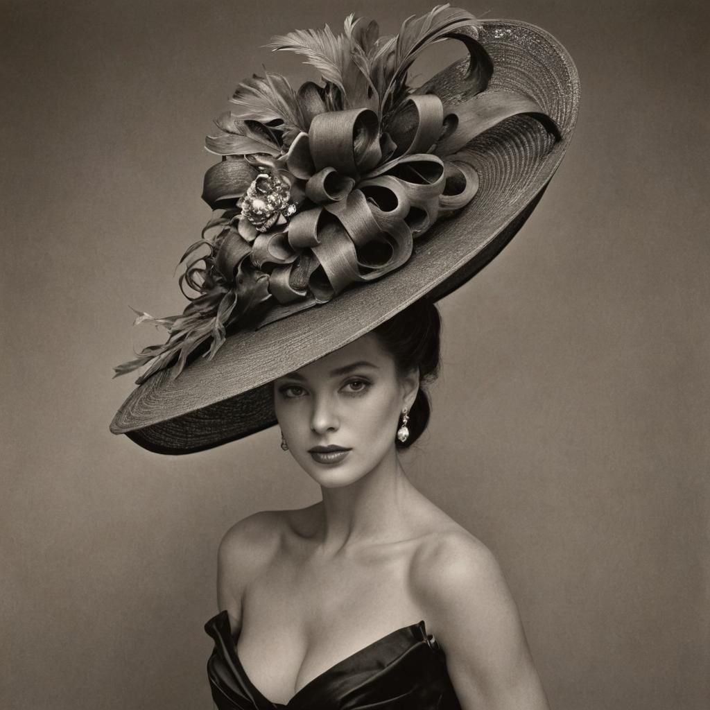 Elegant Woman with Wonderful Hat, Fashion Portrait