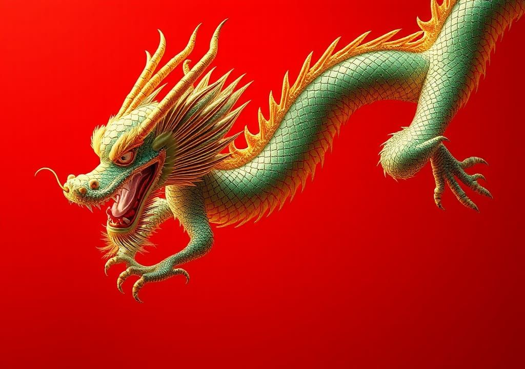 Majestic Dragon Soaring on China's Day