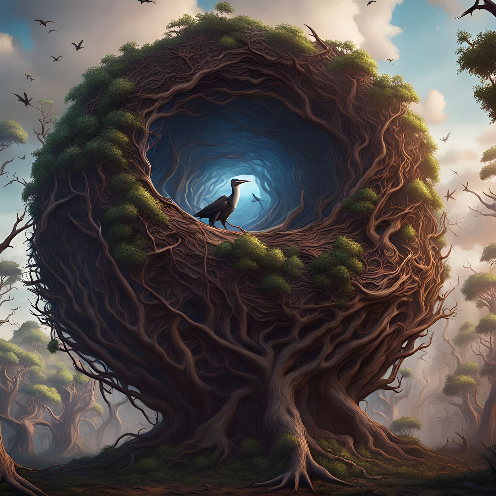 A Giant Pterodactyl emerges from the time portal...