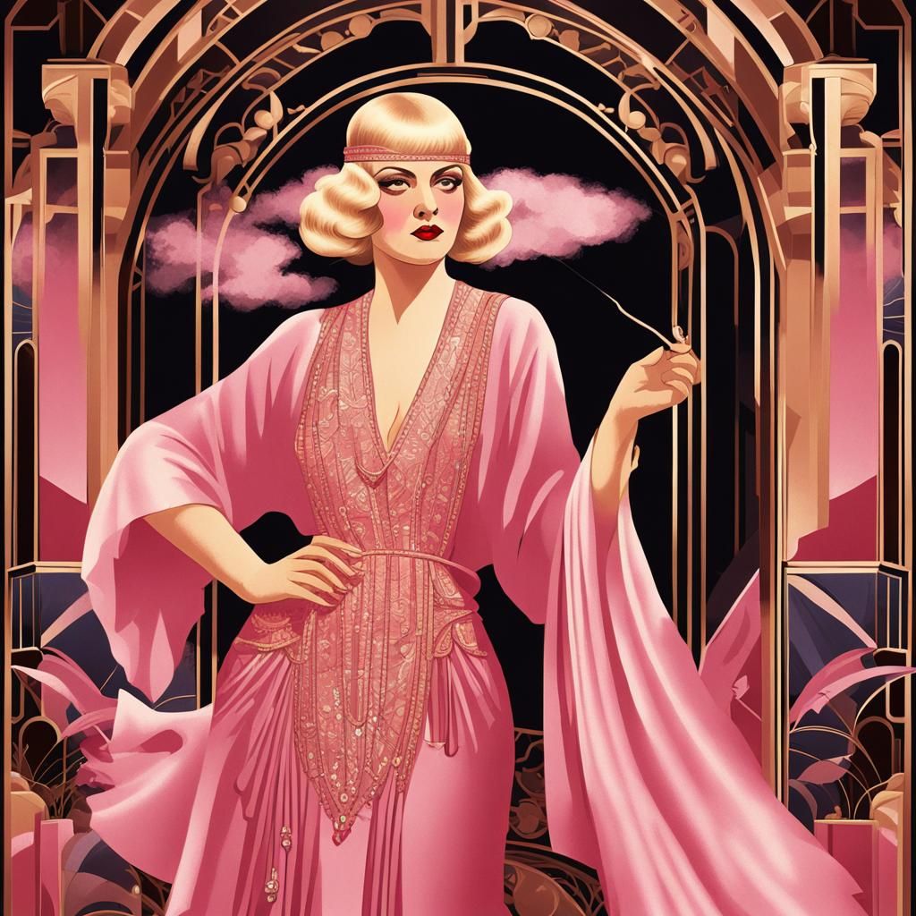 Art Deco Flapper Illustration in 1920s Style