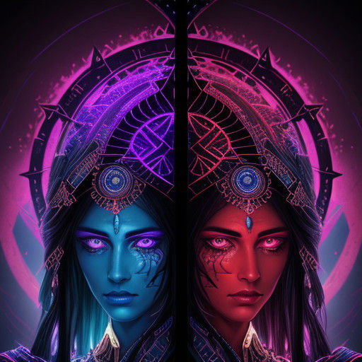 Manichaeism Art in Bright Colors and Intricate Details