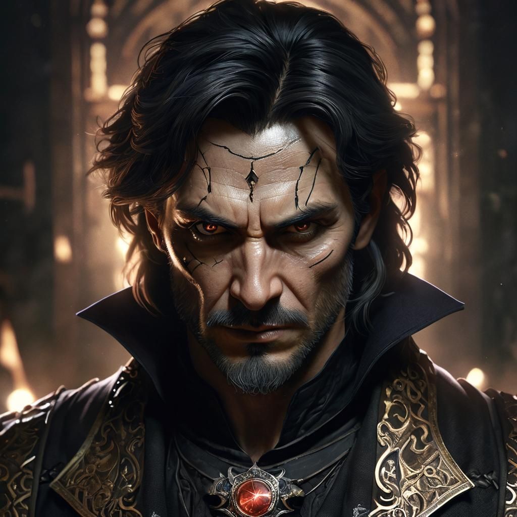 Sinister Magician Portrait with Dynamic Lighting