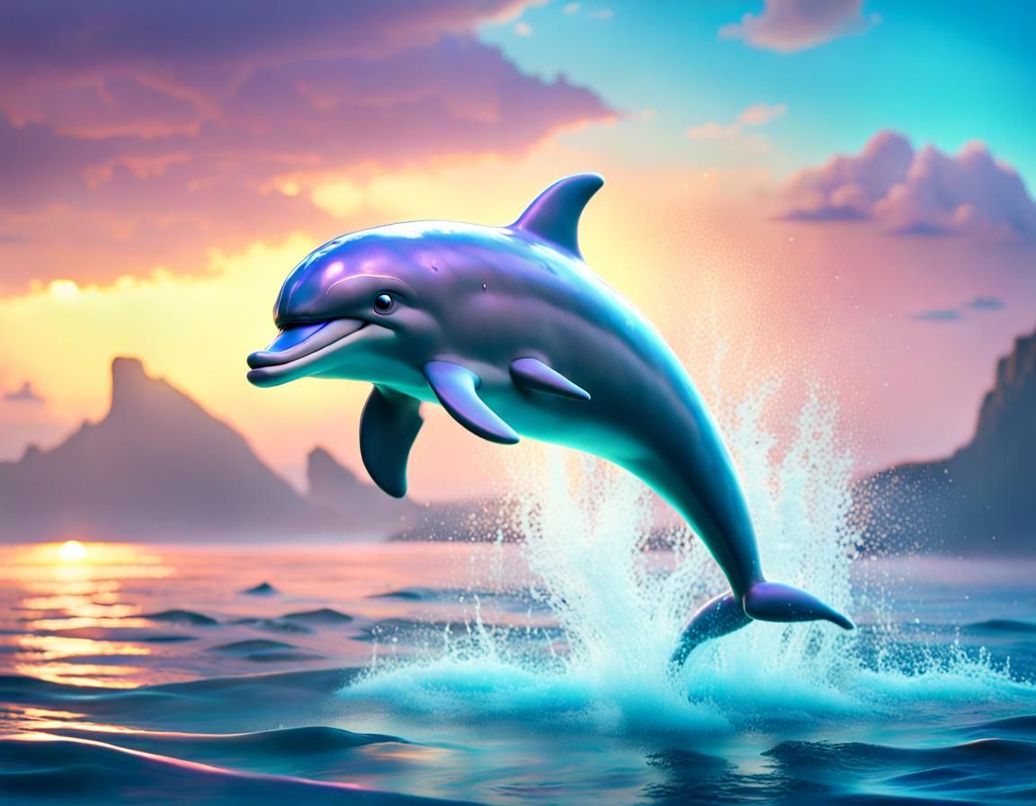 Dolph Lundgren Dolphin: Pixar-Style 3D Digital Art