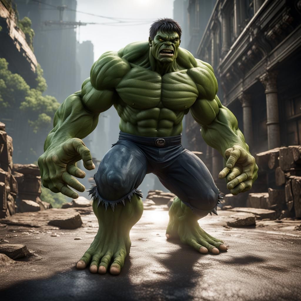 Detailed 3D Hulk Render in 8K