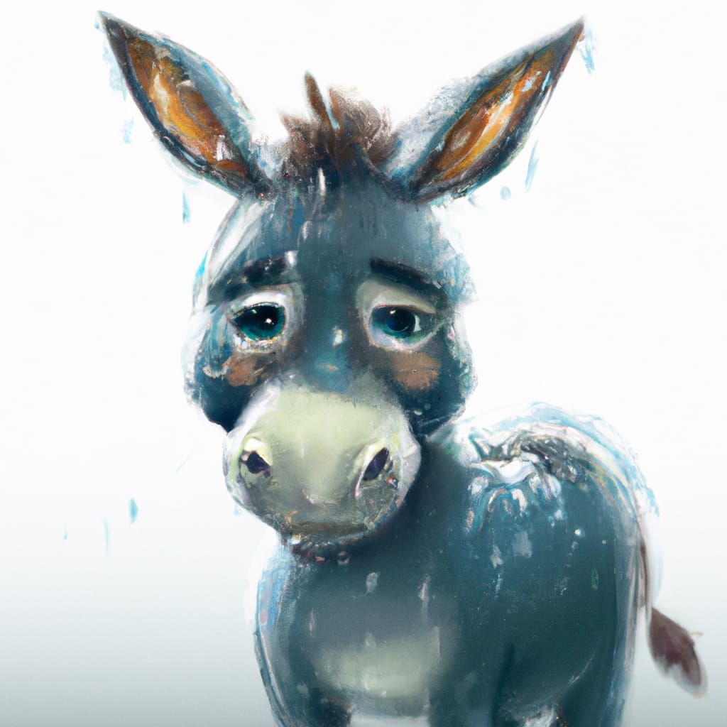 Cute Wet Donkey: Award-Winning Digital Art