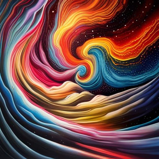 Cosmic Collisions in Graffiti Splash Art Style