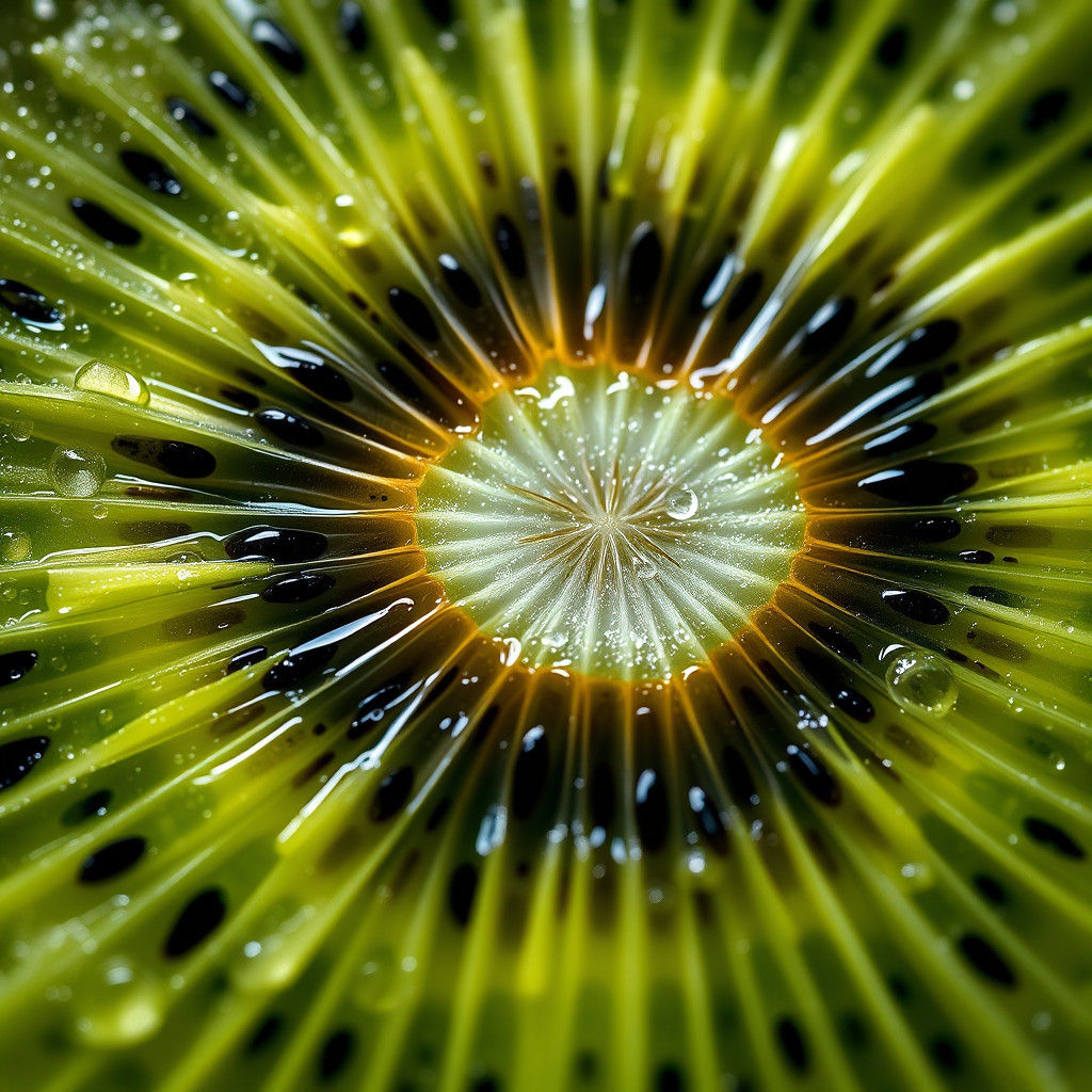 Kiwi Fruit Macro: Hyperrealistic Still Life